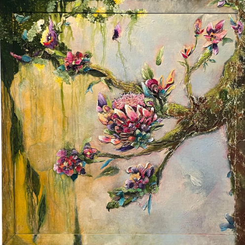 Tropical Light by Ziva Sanchez

Colorful floral arrangement with a butterfly on a textured background